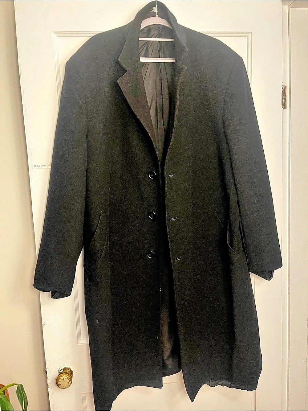Stefano Genovese Cashmere Coat in Black Size 48/58